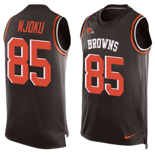 Nike Browns #85 David Njoku Brown Team Color Men's Stitched NFL Limited Tank Top Jersey - Click Image to Close